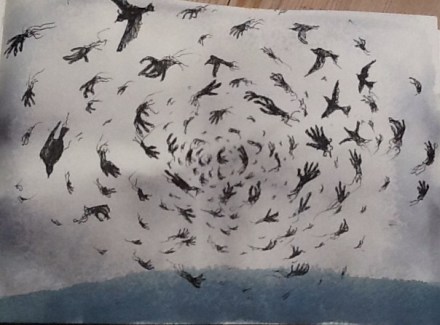 Feb 11th. A murmuration of frayed black gloves as seen in a dream