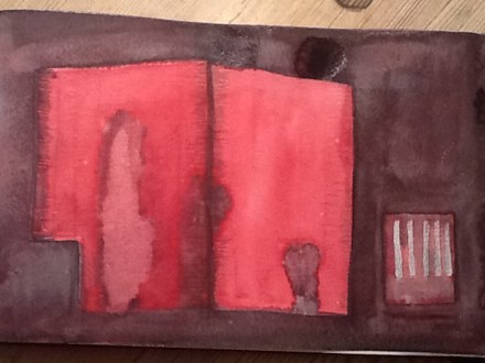 12th Feb 2014. The national theatre glowing like a Rothko.