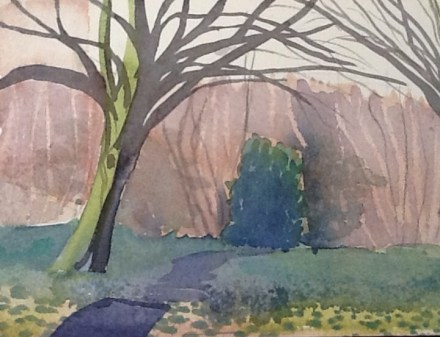 13th Feb. Trunk of favourite hornbeam.