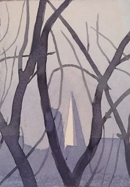 The shard through the ash branches