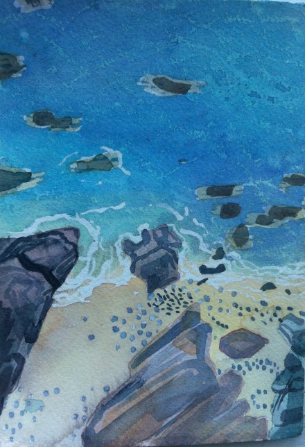 Looking down from the coast path near Zennor