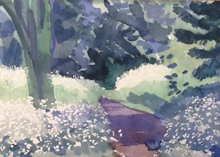 Spumes of cow parsley line the lane