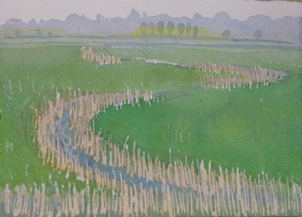 Meandering reed bed.